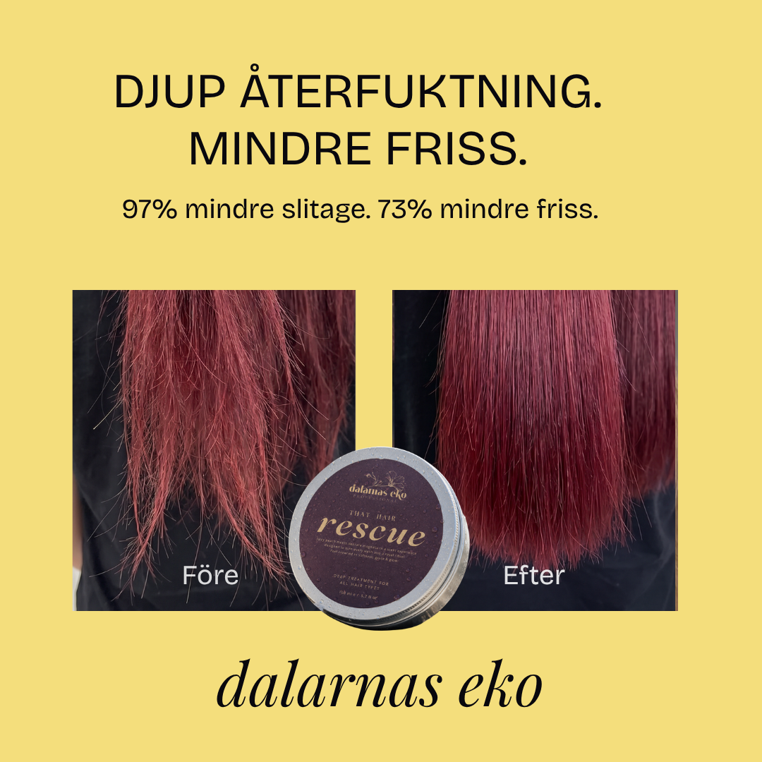 Djup återfuktning, mindre friss – före och efter Hair Rescue